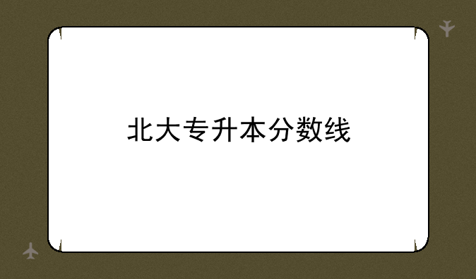 北大专升本分数线