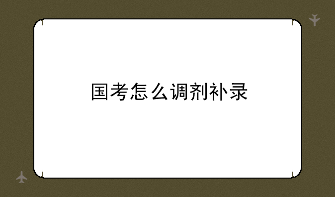 国考怎么调剂补录