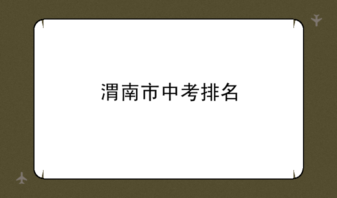 渭南市中考排名