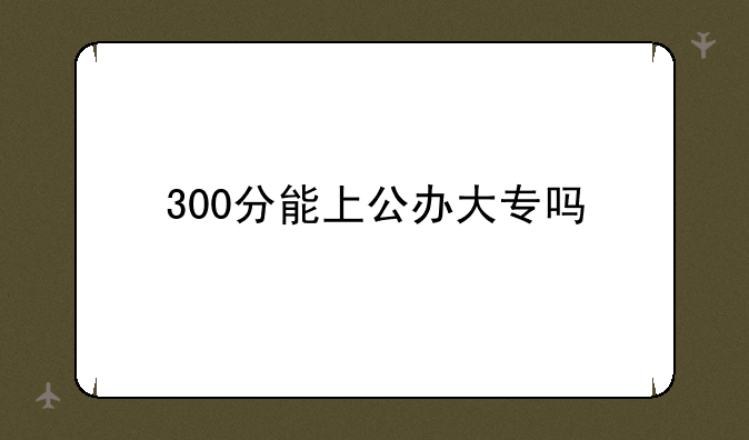 300分能上公办大专吗