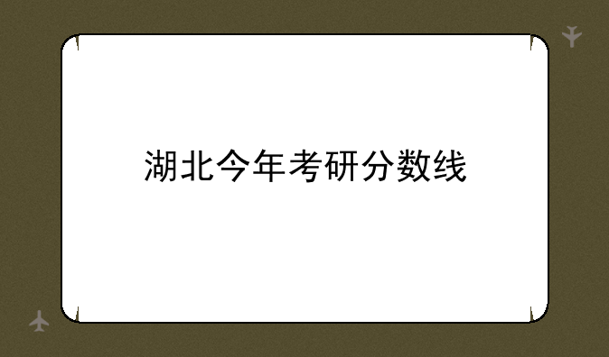 湖北今年考研分数线