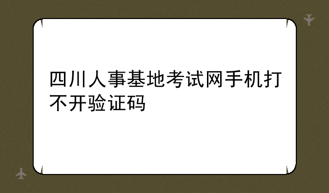 四川人事基地考试网手机打不开验证码