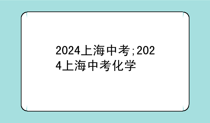 2024上海中考;2024上海中考化学