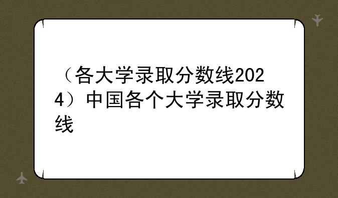 （各大学录取分数线2024）中国各个大学录取分数线