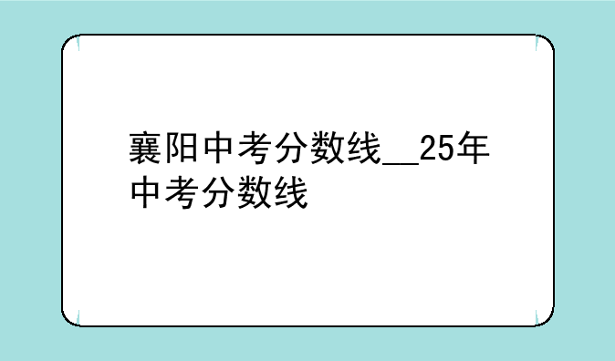 襄阳中考分数线__25年中考分数线