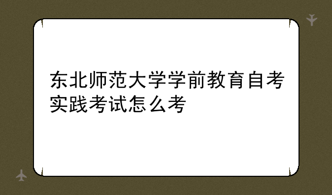 东北师范大学学前教育自考实践考试怎么考