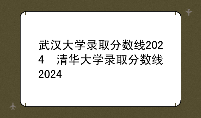 武汉大学录取分数线2024__清华大学录取分数线2024