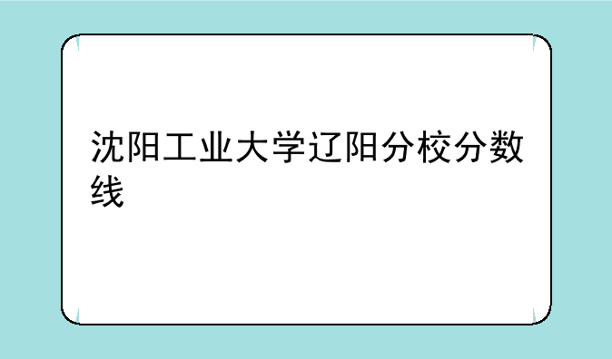 沈阳工业大学辽阳分校分数线