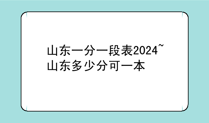 山东一分一段表2024~山东多少分可一本